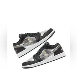 Women’s Bling Swarovski crystal Custom Metallic Jordan 1